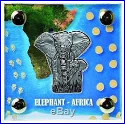 1000 Frcs CFA Burkina Faso 2016 World´s 8 Elephant Cut out Coin