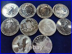 10.25 oz. 999 Silver Britannia Maple Elephant Congo Lion Coin & Round Lot