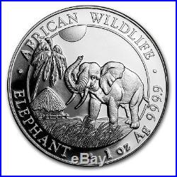 (10) Somalia 100 Shillings African Wildlife Elephant 2017 1 oz. 9999 Silver Coin