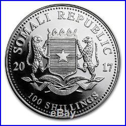 (10) Somalia 100 Shillings African Wildlife Elephant 2017 1 oz. 9999 Silver Coin