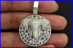 14K White Gold Over Hip Hop Mens Diamond Elephant Coin ICED Bling Mens Pendant