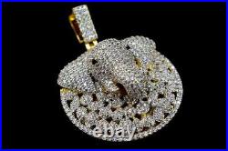 14K Yellow Gold Plated Hip Hop 2CT Diamond Mens Elephant Coin ICED Bling Pendant