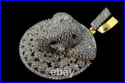 14K Yellow Gold Plated Hip Hop 2CT Diamond Mens Elephant Coin ICED Bling Pendant