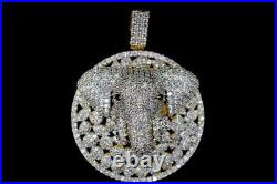 14k Yellow Gold Plated 3.50Ct Simulated Diamond Elephant Coin ICED BlingPendant