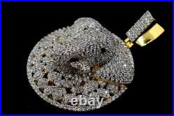 14k Yellow Gold Plated 3.50Ct Simulated Diamond Elephant Coin ICED BlingPendant