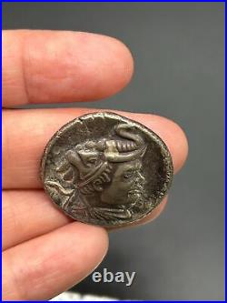 15.75g Ancient Demetrius Of Bacteria Elephant Hat Solid Silver Coin Rare! #S534