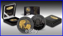 15th. Anniversary Elephant Golden Enigma 1 Oz Silver Coin 100 Sh Somalia 2018