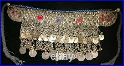 16 Silver And Coins, Kuchi Choker Necklace. Tribal Jewelery