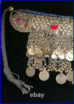 16 Silver And Coins, Kuchi Choker Necklace. Tribal Jewelery