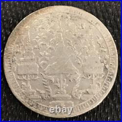 1860 Ad Thailand Siam Rama IV 1/4 Baht Salung Y#10 Silver Crown Elephant Coin