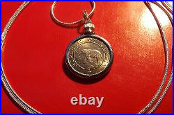1941 African Elephant & Palm Tree Coin Pendant on a 30 925 Silver Snake Chain