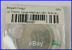 1944 Belgian Congo Large Elephant 50 Francs Coin Bank Van Belgisch Congo