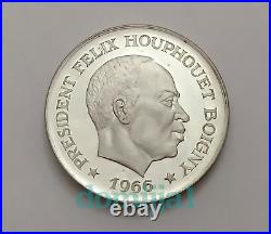 1966 Ivory Coast 10 Francs Silver Coin, KM #1 Proof / Elephant