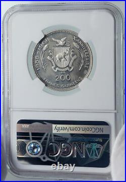 1969 GUINEA w JFK & RFK John F. Kennedy Proof Silver 200 Francs Coin NGC i85994