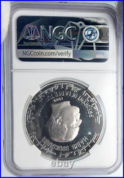 1969 TUNISIA History HANNIBAL ELEPHANTS Vintage Proof Silver 1D Coin NGC i89286