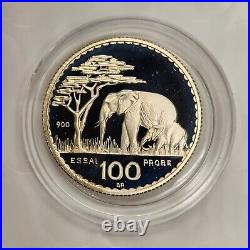 1987 NAMIBIA 100 Rands Silver Proof Coin ESSAI Pattern Elephant- Limited Edition