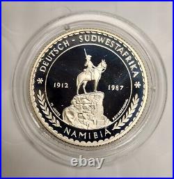 1987 NAMIBIA 100 Rands Silver Proof Coin ESSAI Pattern Elephant- Limited Edition