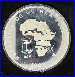 1992 Republica de Guinea Ecuatorial 15000 Francos. 999 Silver Elephant Coin