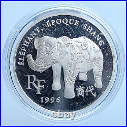 1996 FRANCE Shang Dynasty ELEPHANT Proof Silver 1 1/2 Euro 10 Franc Coin i114980