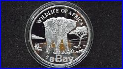 1997 Malawi 5 Kwacha Elephant Silver Proof Coin