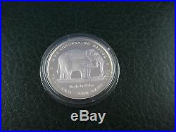 1998 200 Baht Thailand Silver Proof Coin Wwf Conserving Nature Elephant Rare