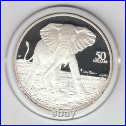 1998 Marshall Islands 50 Dollars Elephant Coin 39mm 31.16g 1 oz. Silver