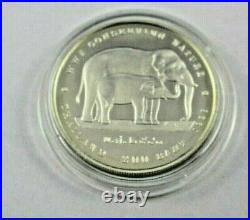 1998 Thailand 200 Baht Silver Proof Coin Wwf Conserving Nature Elephants