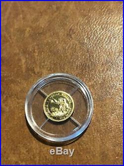 1/2 Gram 24k. 999 Gold Elephant Coin Africa Wildlife Mint Capsule Rare