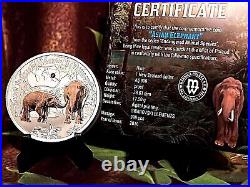 1/2oz. 999 SilverEndangered Animal SpeciesASIAN ELEPHANTProof Coin COA, CAP, BOX