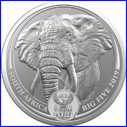 1 Oz Silver SAM BIG FIVE ELEPHANT 2019. Protective capsule. Mintage 15000 pcs