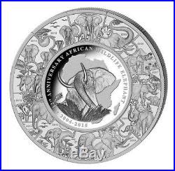 1 kilo 2000 Shilling Somalian Elephant 12th Anniversary Silver Puzzle Coin