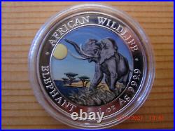 1 oz Silbermünze Somalia Elefant (Elephant) 2016 coloriert
