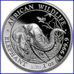 1 oz Somalia Elephant High Relief Proof 2018 1oz Fine Silver 9999 BE Bullion