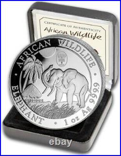 1 oz Somalia Elephant Privy Wmf Proof 2017 1oz Fine Silver 9999 BE Bullion Coin