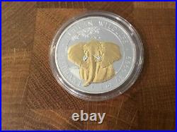 1oz 2021 Somalia Elephant 999.9 Bu Silver Gilded Coin