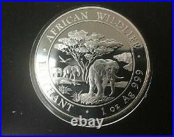 1oz Silver Somalia Elephant Herd 2008-2017 (10) AFRICAN WILDLIFE Elephant Design