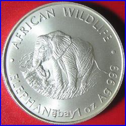 2000 ZAMBIA 5000 KWACHA 1oz SILVER MATTE ELEPHANT AFRICAN WILDLIFE RARE COIN