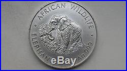 2000 Zambia 5000 Kwacha Elephant Matte Finish silver Uncirculated coin