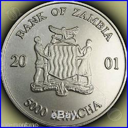 2001 ZAMBIA African Wildlife COLORIZED ELEPHANT 1oz Silver BEFORE SOMALIAN COINS