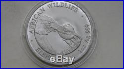 2001 Zambia 5000 Kwacha Elephant Silver Uncirculated coin