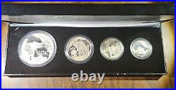 2002 SOUTH AFRICA SILVER 4 COIN PROOF SET ELEPHANTS 3.75oz. 925 Silver