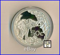 2002 South africa Wildlife Elephant 50C Proof Silver Coin (OOAK)
