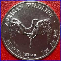 2002 ZAMBIA 5000 KWACHA 1oz SILVER BU AFRICAN ELEPHANT WILDLIFE RARE COIN CROWN