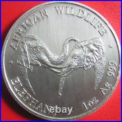 2002 ZAMBIA 5000 KWACHA 1oz SILVER MATTE AFRICAN ELEPHANT WILDLIFE RARE COIN