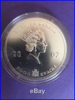2002 Zambia 1oz Silver Elephant