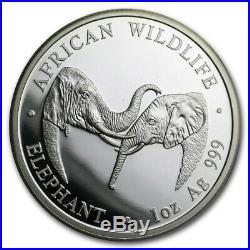 2002 Zambia/Somalia African Wildlife 1 oz Silver Elephant (Proof) in Capsule