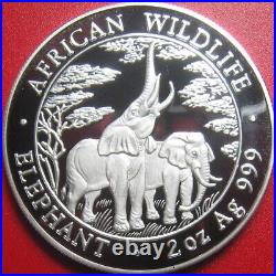 2003 ZAMBIA 10000 KWACHA 2 oz SILVER PROOF ELEPHANT AFRICAN WILDLIFE RARE COIN