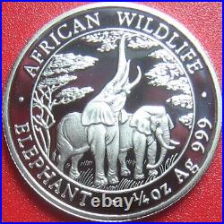 2003 ZAMBIA 1000 KWACHA 1/4 oz SILVER PROOF ELEPHANT AFRICAN WILDLIFE RARE COIN