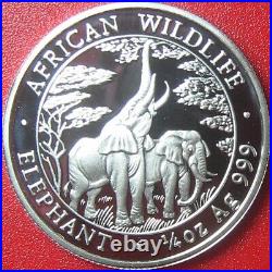 2003 ZAMBIA 1000 KWACHA 1/4 oz SILVER PROOF ELEPHANT AFRICAN WILDLIFE RARE COIN