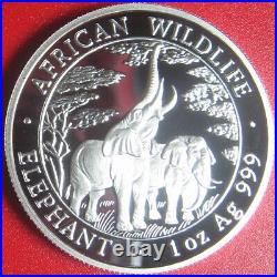 2003 ZAMBIA 5000 KWACHA 1 oz SILVER PROOF ELEPHANT AFRICAN WILDLIFE RARE COIN